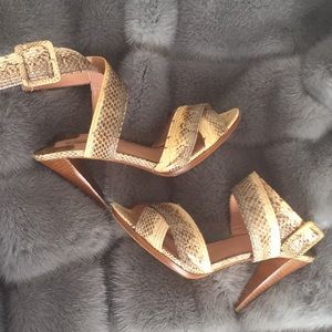 Authentic snakeskin high heel sandal by Max Studio
